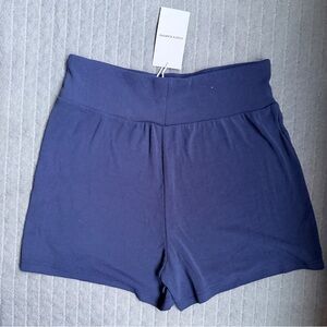 COZY EARTH Women’s Bamboo Rib-Knit Lounge Short SIZE SMALL NAVY BLUE
